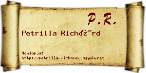Petrilla Richárd névjegykártya